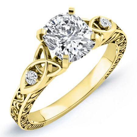 Venus Cushion Moissanite Bridal Set yellowgold