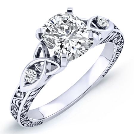 Venus Cushion Moissanite Bridal Set whitegold