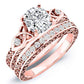 Venus Moissanite Matching Band Only (engagement Ring Not Included) For Ring With Cushion Center rosegold