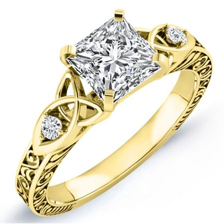 Venus Moissanite Matching Band Only (engagement Ring Not Included) For Ring With Princess Center yellowgold