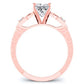 Venus Moissanite Matching Band Only (engagement Ring Not Included) For Ring With Princess Center rosegold