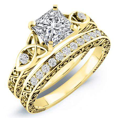 Venus Moissanite Matching Band Only (engagement Ring Not Included) For Ring With Princess Center yellowgold