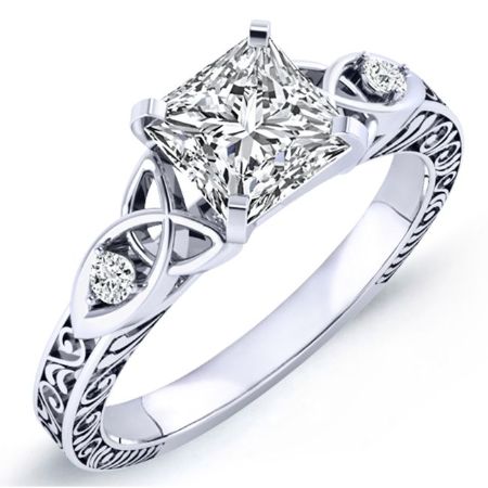 Venus Moissanite Matching Band Only (engagement Ring Not Included) For Ring With Princess Center whitegold