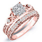 Venus Princess Moissanite Bridal Set rosegold