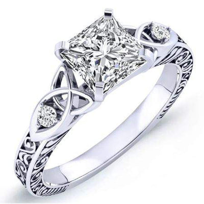 Venus Princess Moissanite Engagement Ring whitegold