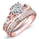 Venus Round Moissanite Bridal Set rosegold