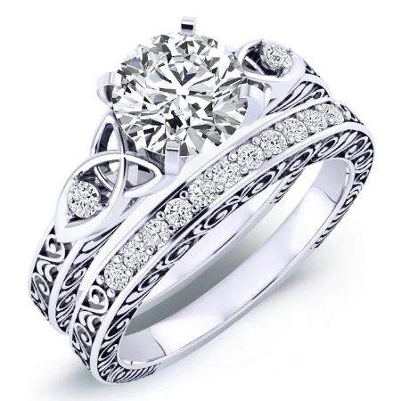 Venus Round Moissanite Bridal Set whitegold