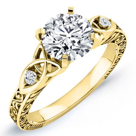 Venus Round Moissanite Bridal Set yellowgold