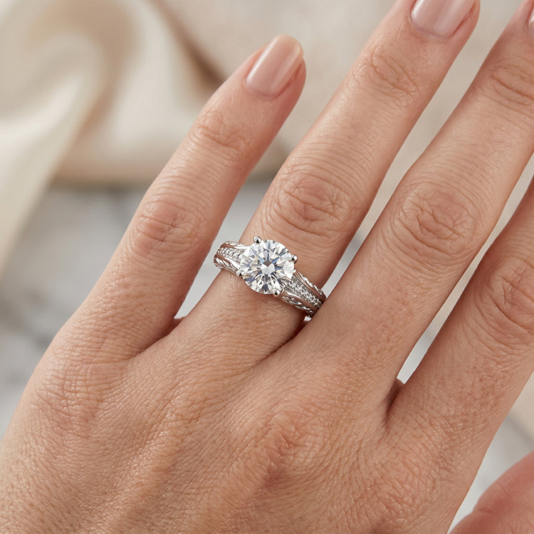 Verbena - GIA Natural Round Diamond Engagement Ring