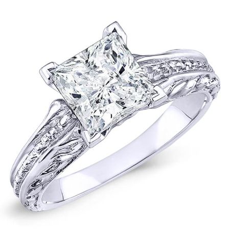 Verbena Princess Moissanite Engagement Ring whitegold