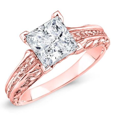 Verbena Princess Moissanite Engagement Ring rosegold
