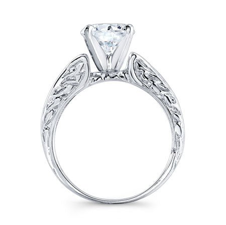 Verbena Round Moissanite Engagement Ring whitegold