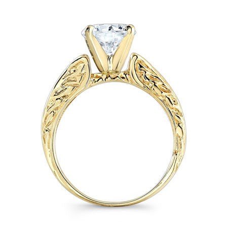 Verbena Round Moissanite Engagement Ring yellowgold