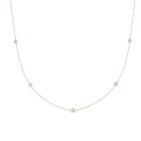 Vernal Bezel Set Diamond Solitaire Necklace (Clarity Enhanced) rosegold