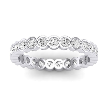 Vinca Round Cut Diamond Eternity Band (Clarity Enhanced) whitegold