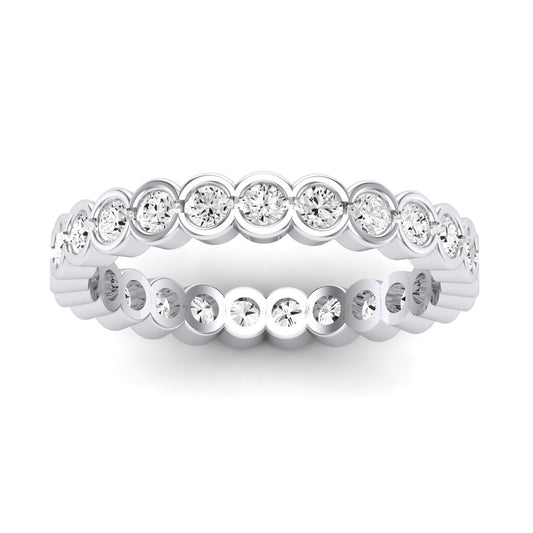 Vinca Round Cut Moissanite Eternity Band whitegold