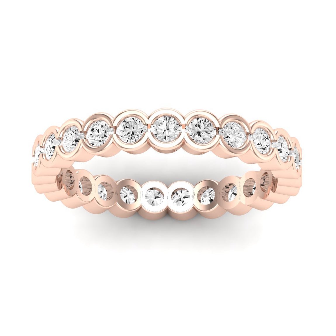 Vinca Round Cut Moissanite Eternity Band rosegold