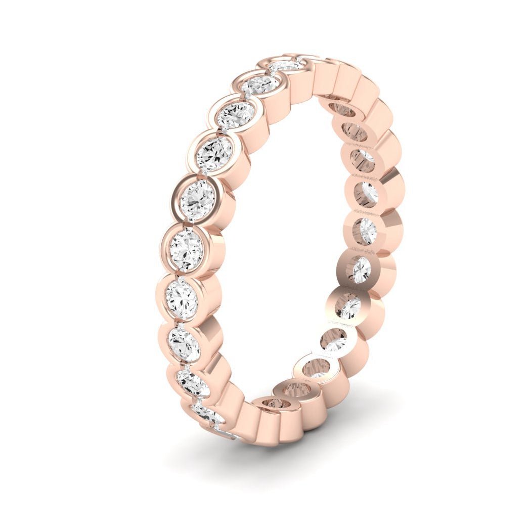 Vinca Round Cut Moissanite Eternity Band rosegold