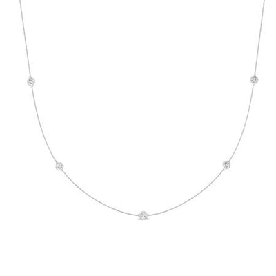 Vinca Strand Diamond Accented Necklace whitegold