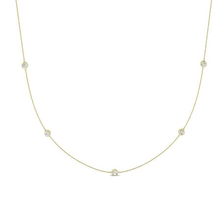 Vinca Strand Moissanite Accented Necklace yellowgold