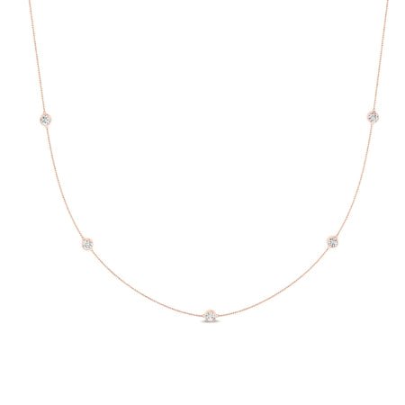 Vinca Strand Moissanite Accented Necklace rosegold