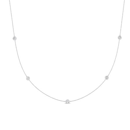 Vinca Strand Moissanite Accented Necklace whitegold