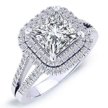 Viola Princess Moissanite Engagement Ring whitegold