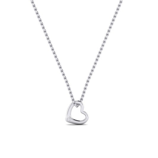 Virginia - Heart Shape Diamond Accented Necklace whitegold