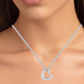 Virginia - Heart Shape Diamond Accented Necklace whitegold