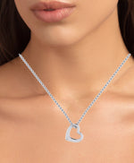 Virginia - Heart Shape Diamond Accented Necklace whitegold