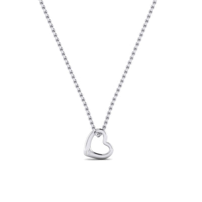 Virginia - Heart Shape Moissanite Accented Necklace whitegold