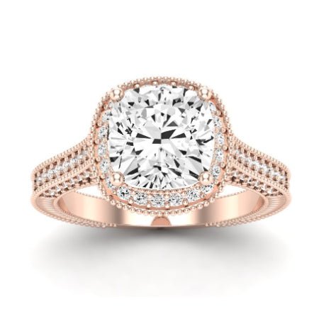 Wallflower Cushion Diamond Bridal Set (Lab Grown Igi Cert) rosegold