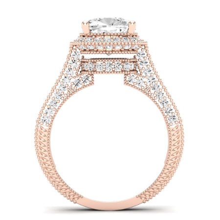 Wallflower Cushion Diamond Bridal Set (Lab Grown Igi Cert) rosegold