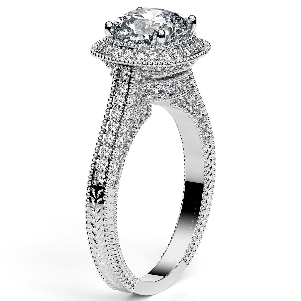 Wallflower Cushion Diamond Engagement Ring (Lab Grown Igi Cert) whitegold