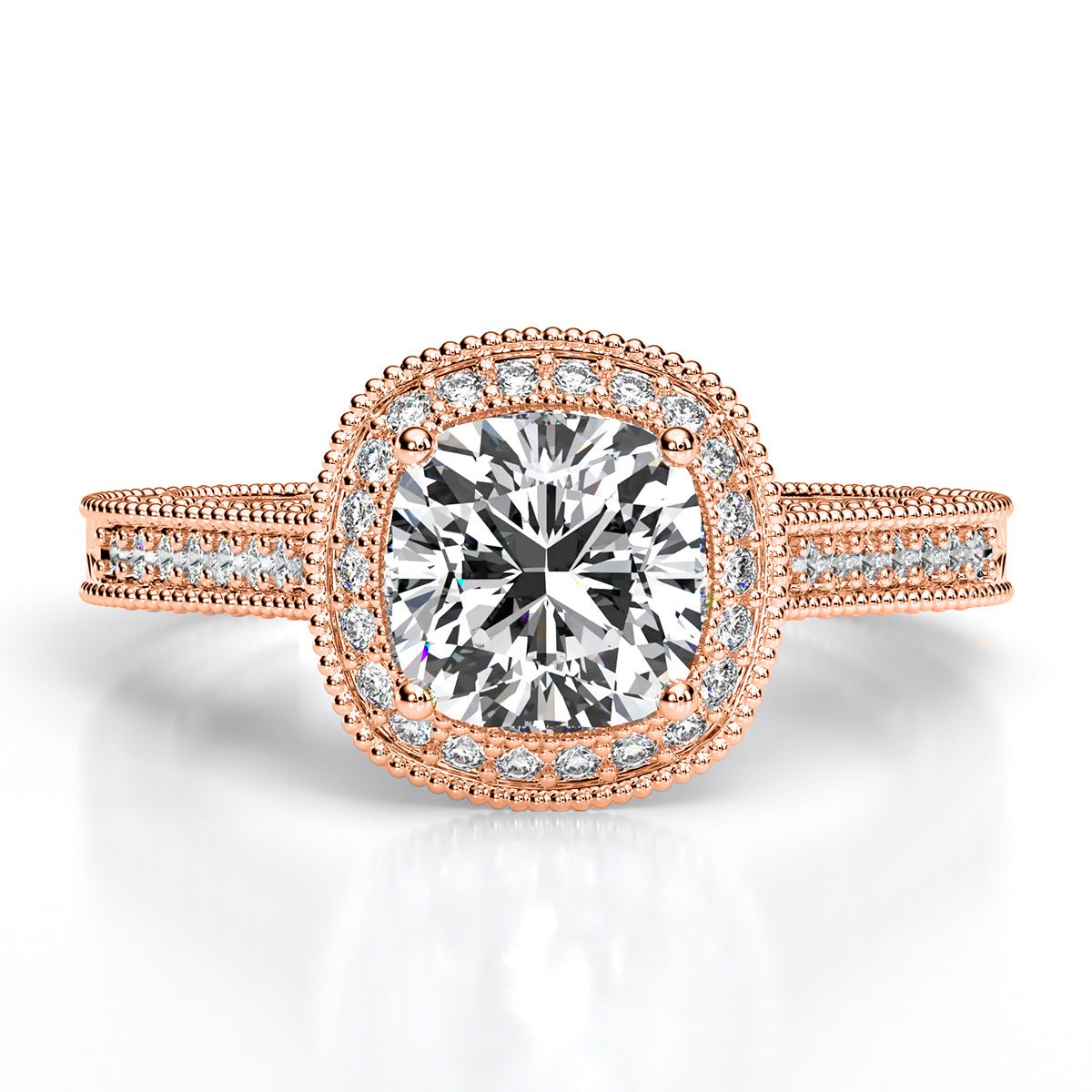 Wallflower Cushion Diamond Engagement Ring (Lab Grown Igi Cert) rosegold