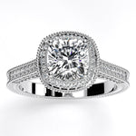 Wallflower Cushion Diamond Engagement Ring (Lab Grown Igi Cert) whitegold