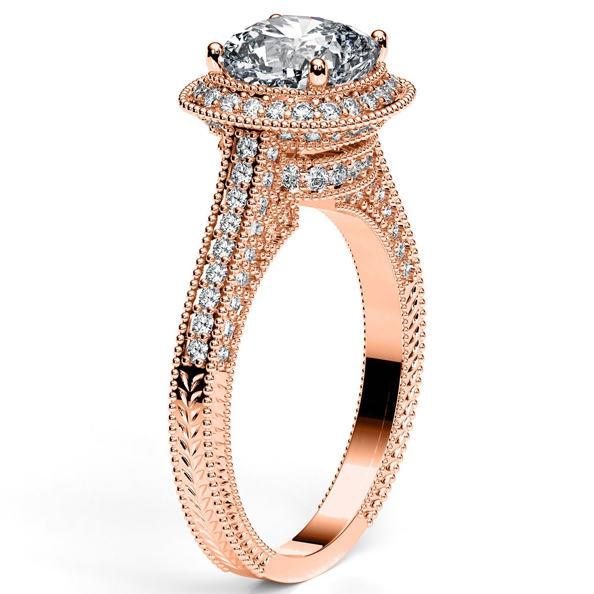 Wallflower Cushion Diamond Engagement Ring (Lab Grown Igi Cert) rosegold