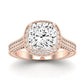 Wallflower Cushion Moissanite Bridal Set rosegold