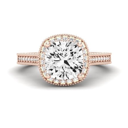 Wallflower Cushion Moissanite Bridal Set rosegold