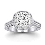 Wallflower Cushion Moissanite Bridal Set whitegold
