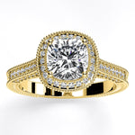 Wallflower Cushion Diamond Engagement Ring (Lab Grown Igi Cert) yellowgold