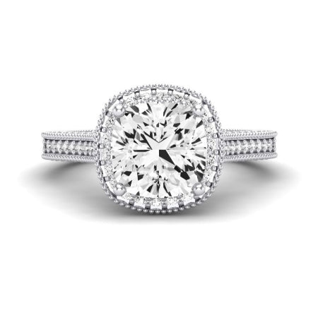 Wallflower Diamond Matching Band Only ( Engagement Ring Not Included) For Ring With Cushion Center whitegold