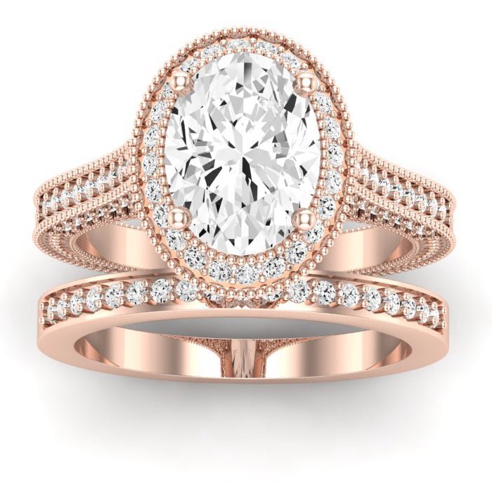 Wallflower Diamond Matching Band Only ( Engagement Ring Not Included) For Ring With Oval Center rosegold