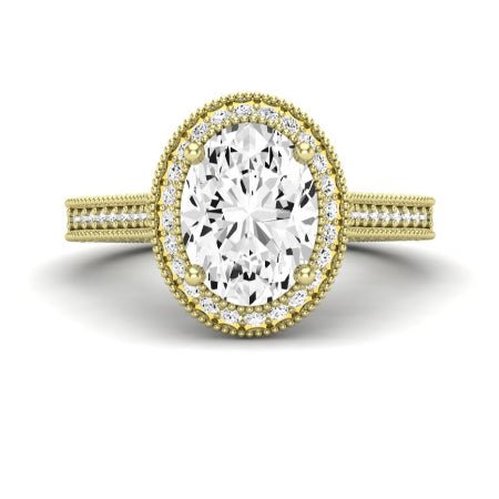 Wallflower Diamond Matching Band Only ( Engagement Ring Not Included) For Ring With Oval Center yellowgold