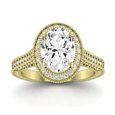 Wallflower Diamond Matching Band Only ( Engagement Ring Not Included) For Ring With Oval Center yellowgold