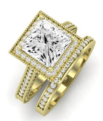 Wallflower Diamond Matching Band Only (does Not Include Engagement Ring) For Ring With Princess Center yellowgold