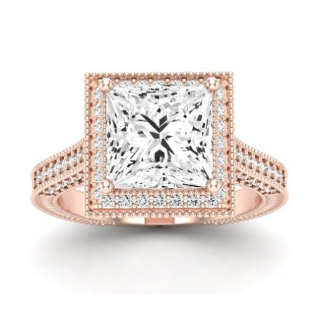 Wallflower Diamond Matching Band Only (does Not Include Engagement Ring) For Ring With Princess Center rosegold