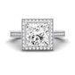 Wallflower Diamond Matching Band Only (does Not Include Engagement Ring) For Ring With Princess Center whitegold