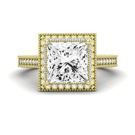 Wallflower Diamond Matching Band Only (does Not Include Engagement Ring) For Ring With Princess Center yellowgold