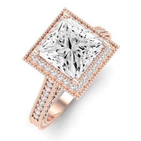 Wallflower Diamond Matching Band Only (does Not Include Engagement Ring) For Ring With Princess Center rosegold